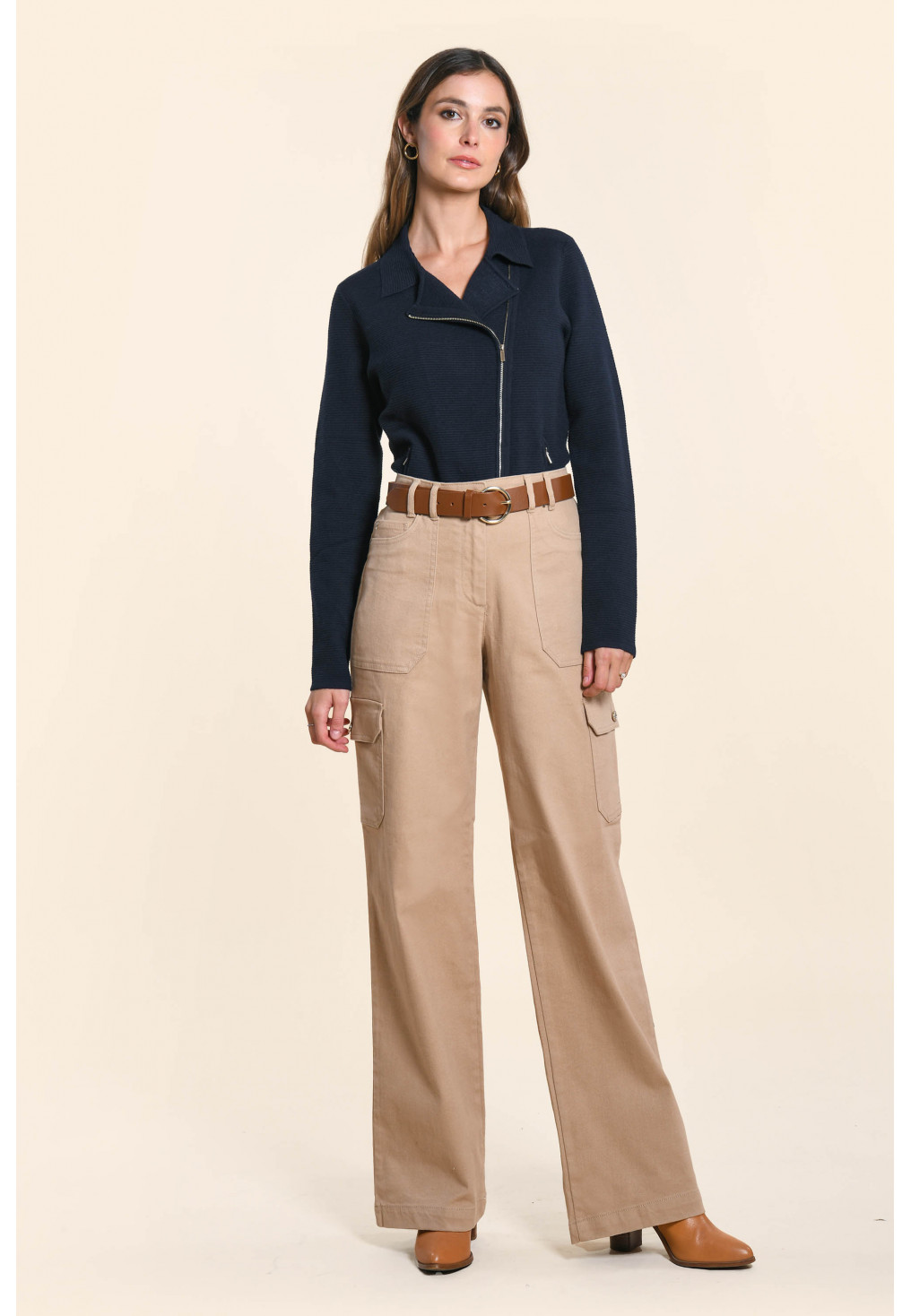 Pantalon beige femme habillé hotsell